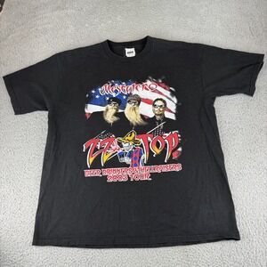 Vintage ZZ Top Shirt Mens XL Black‎ 2003 Tour Beer Drinkers Hellraisers Band Tee